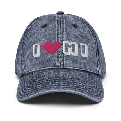 Michigan 'I ❤️ MI' Vintage Baseball Cap (Arcade Font)