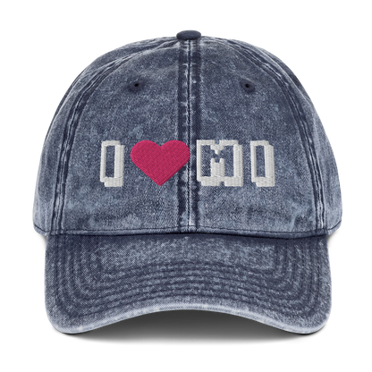 Michigan 'I ❤️ MI' Vintage Baseball Cap (Arcade Font)