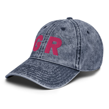 Grand Rapids 'GR' Vintage Baseball Cap (1940's Sans Font) | Pink Embroidery