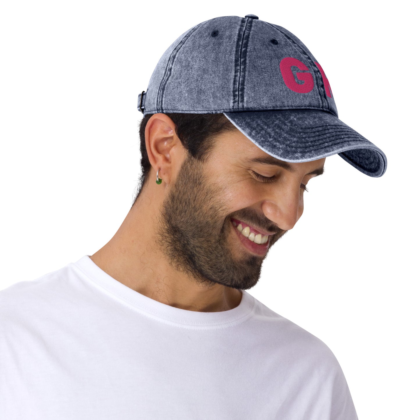 Grand Rapids 'GR' Vintage Baseball Cap (1940's Sans Font) | Pink Embroidery