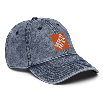 'Michigan' Vintage Baseball Cap (Construction Retail Parody)