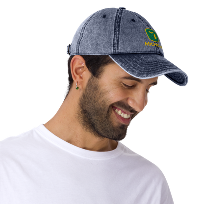 'Michigan' Vintage Baseball Cap (Tractor Parody)