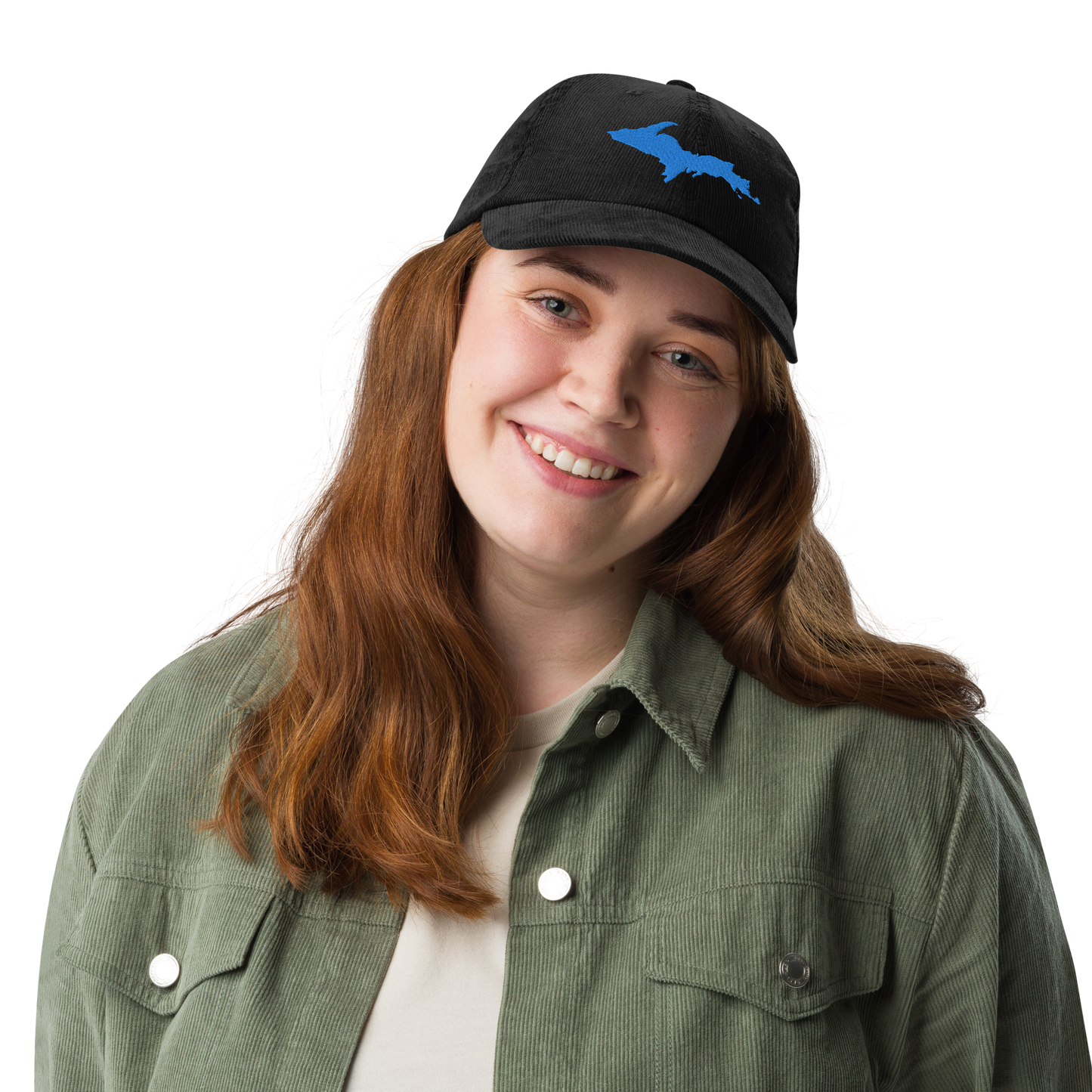 Michigan Upper Peninsula Corduroy Cap (w/ Azure UP Outline)