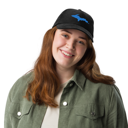 Michigan Upper Peninsula Corduroy Cap (w/ Azure UP Outline)