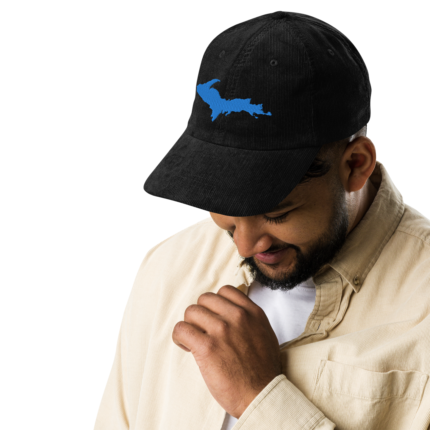 Michigan Upper Peninsula Corduroy Cap (w/ Azure UP Outline)