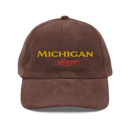 'Michigan 1837' Vintage Corduroy Cap (British Spy Parody)