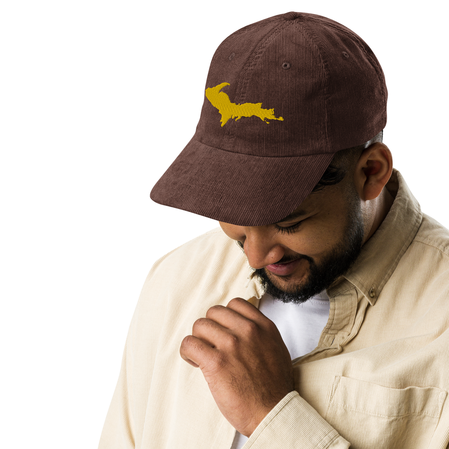 Michigan Upper Peninsula Corduroy Cap (w/ Gold UP Outline)