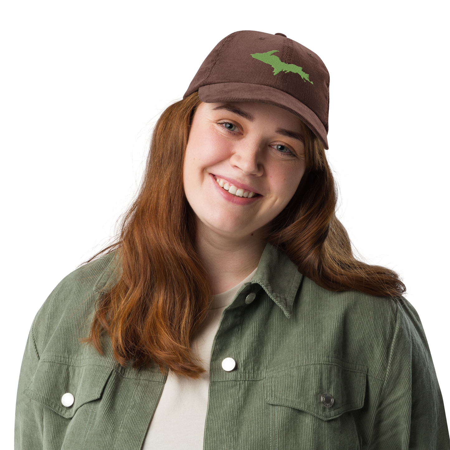 Michigan Upper Peninsula Corduroy Cap (w/ Green UP Outline)