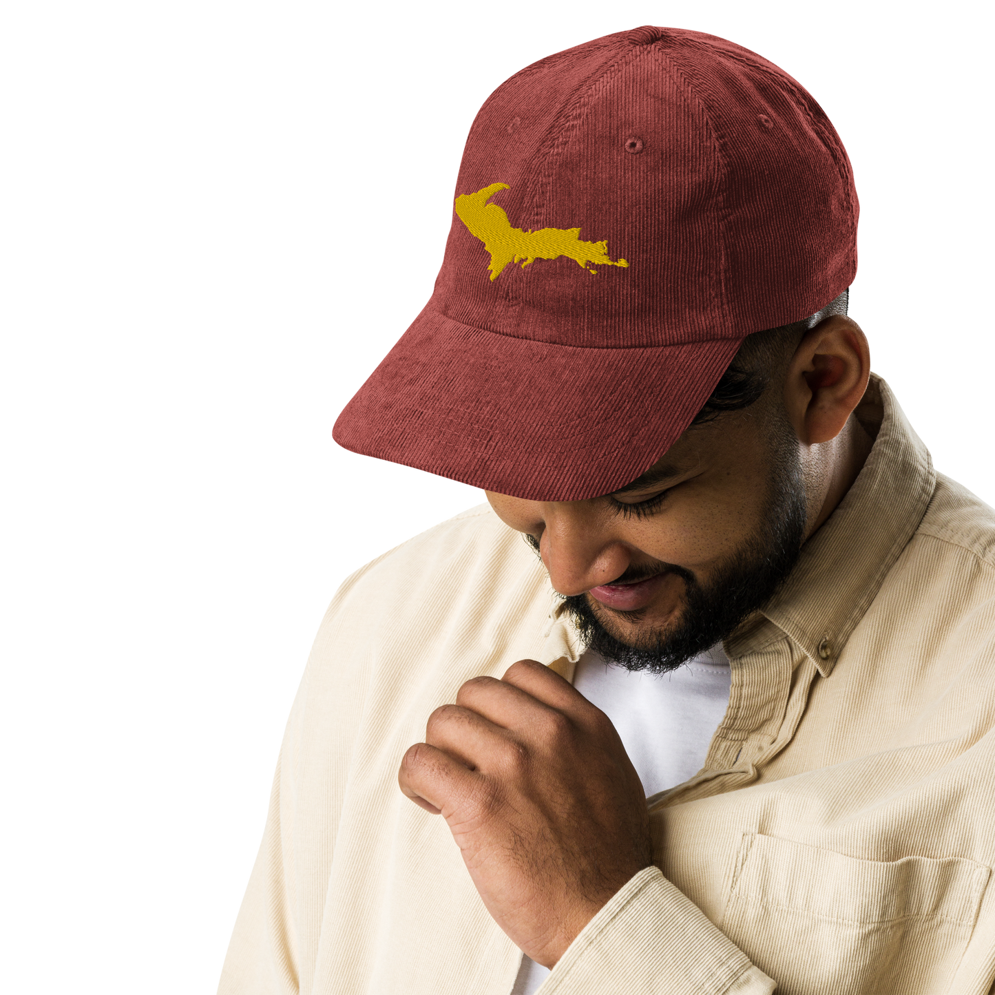 Michigan Upper Peninsula Corduroy Cap (w/ Gold UP Outline)