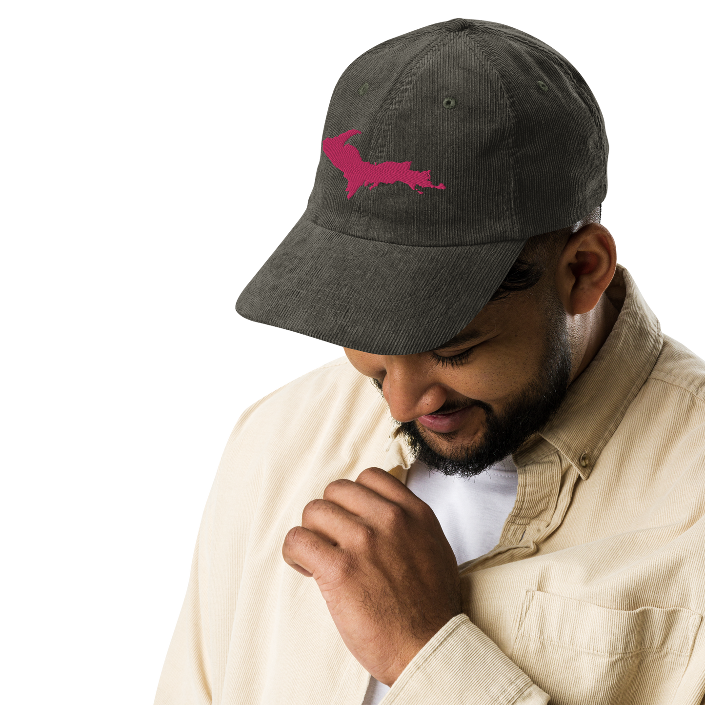 Michigan Upper Peninsula Corduroy Cap (w/ Pink UP Outline)