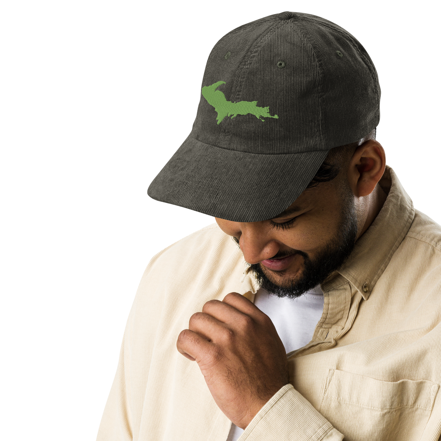 Michigan Upper Peninsula Corduroy Cap (w/ Green UP Outline)