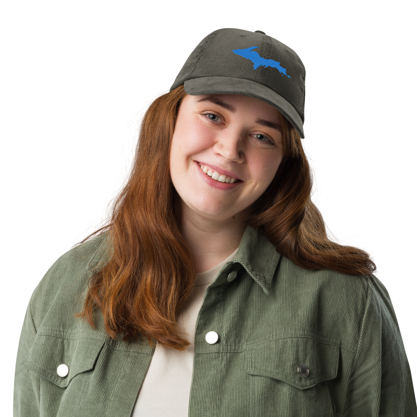 Michigan Upper Peninsula Corduroy Cap (w/ Azure UP Outline)