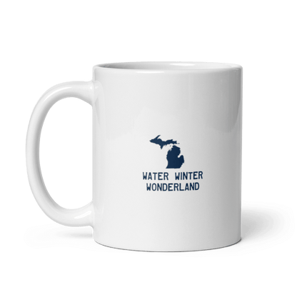 'Water Winter Wonderland' Michigan Mug | White Glossy - Circumspice Michigan