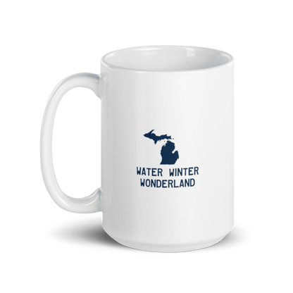 'Water Winter Wonderland' Michigan Mug | White Glossy - Circumspice Michigan