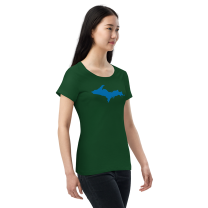 Michigan Upper Peninsula T-Shirt (w/ Azure UP Outline | Women's Organic