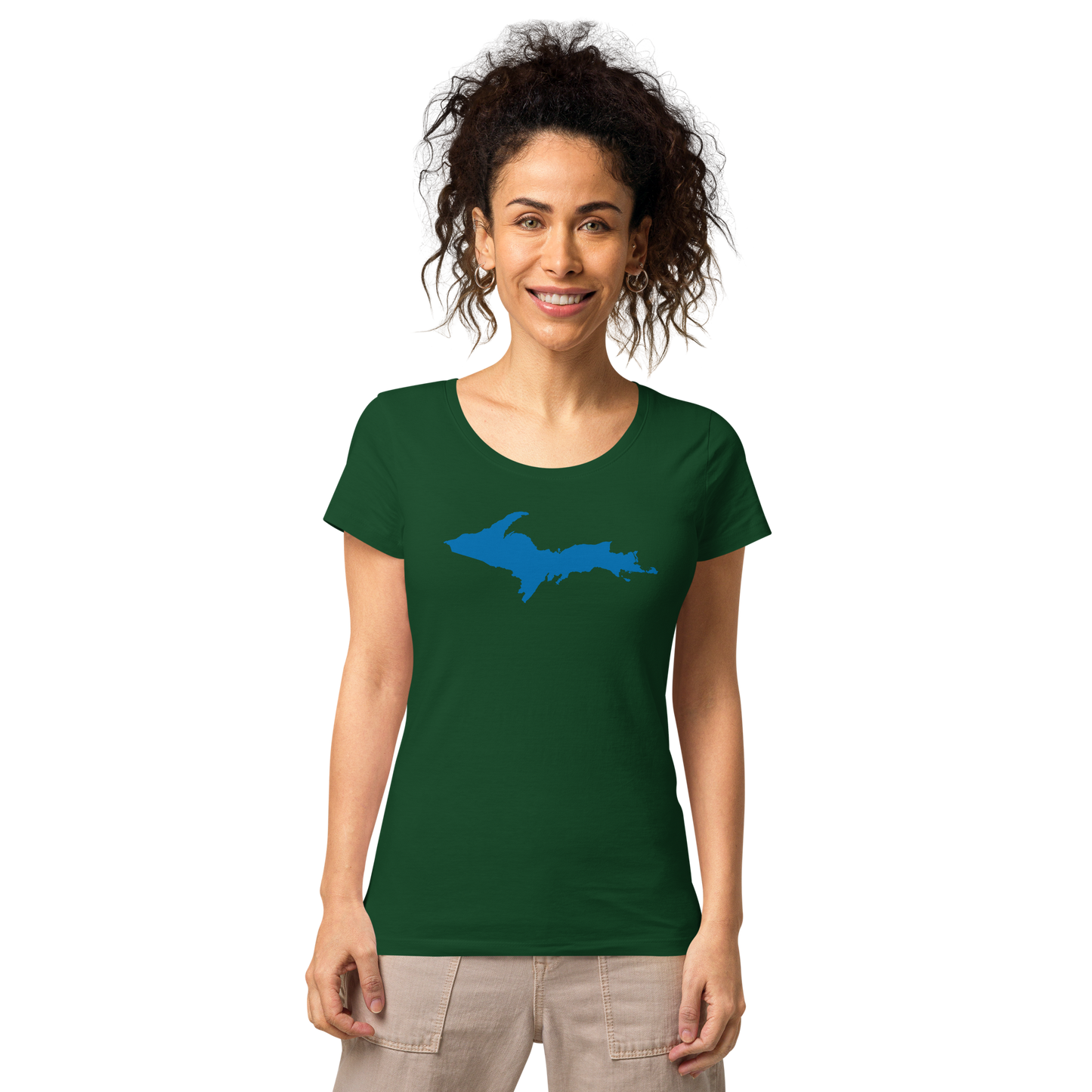 Michigan Upper Peninsula T-Shirt (w/ Azure UP Outline | Women's Organic