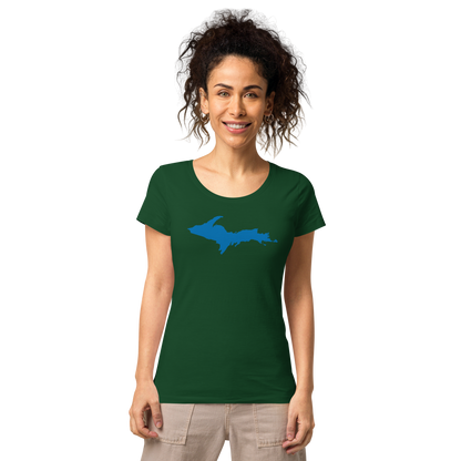 Michigan Upper Peninsula T-Shirt (w/ Azure UP Outline | Women's Organic