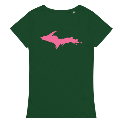 Michigan Upper Peninsula T-Shirt (w/ Pink UP Outline) | Women's Organic