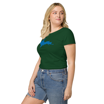 Michigan Upper Peninsula T-Shirt (w/ Azure UP Outline | Women's Organic