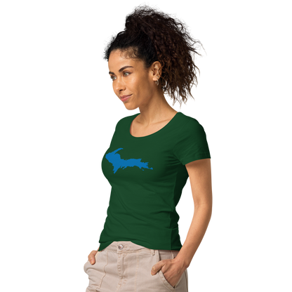 Michigan Upper Peninsula T-Shirt (w/ Azure UP Outline | Women's Organic