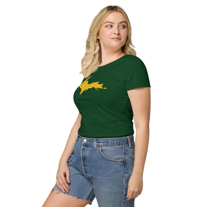 Michigan Upper Peninsula T-Shirt (w/ Gold UP Outline) | Women's Organic