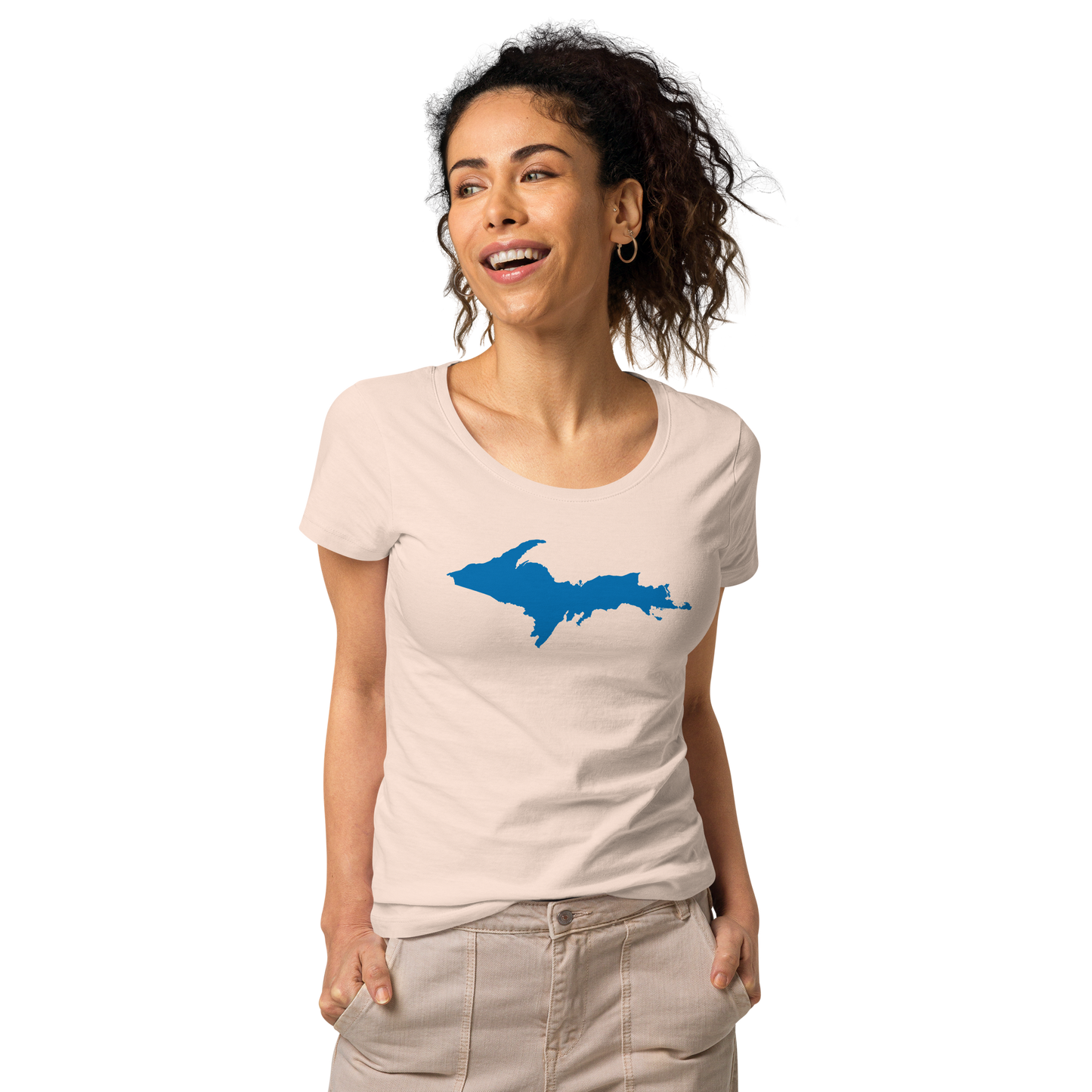 Michigan Upper Peninsula T-Shirt (w/ Azure UP Outline | Women's Organic