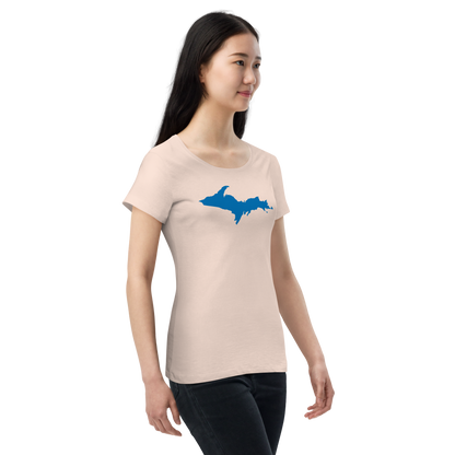 Michigan Upper Peninsula T-Shirt (w/ Azure UP Outline | Women's Organic