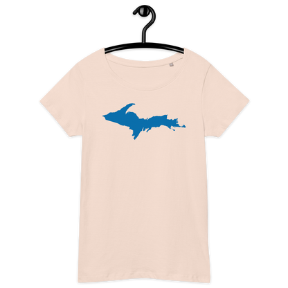 Michigan Upper Peninsula T-Shirt (w/ Azure UP Outline | Women's Organic