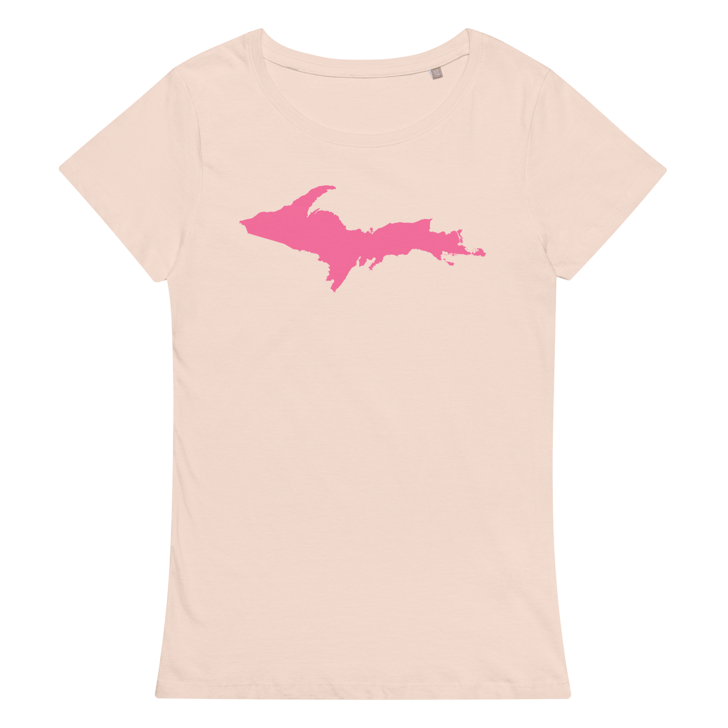 Michigan Upper Peninsula T-Shirt (w/ Pink UP Outline) | Women's Organic