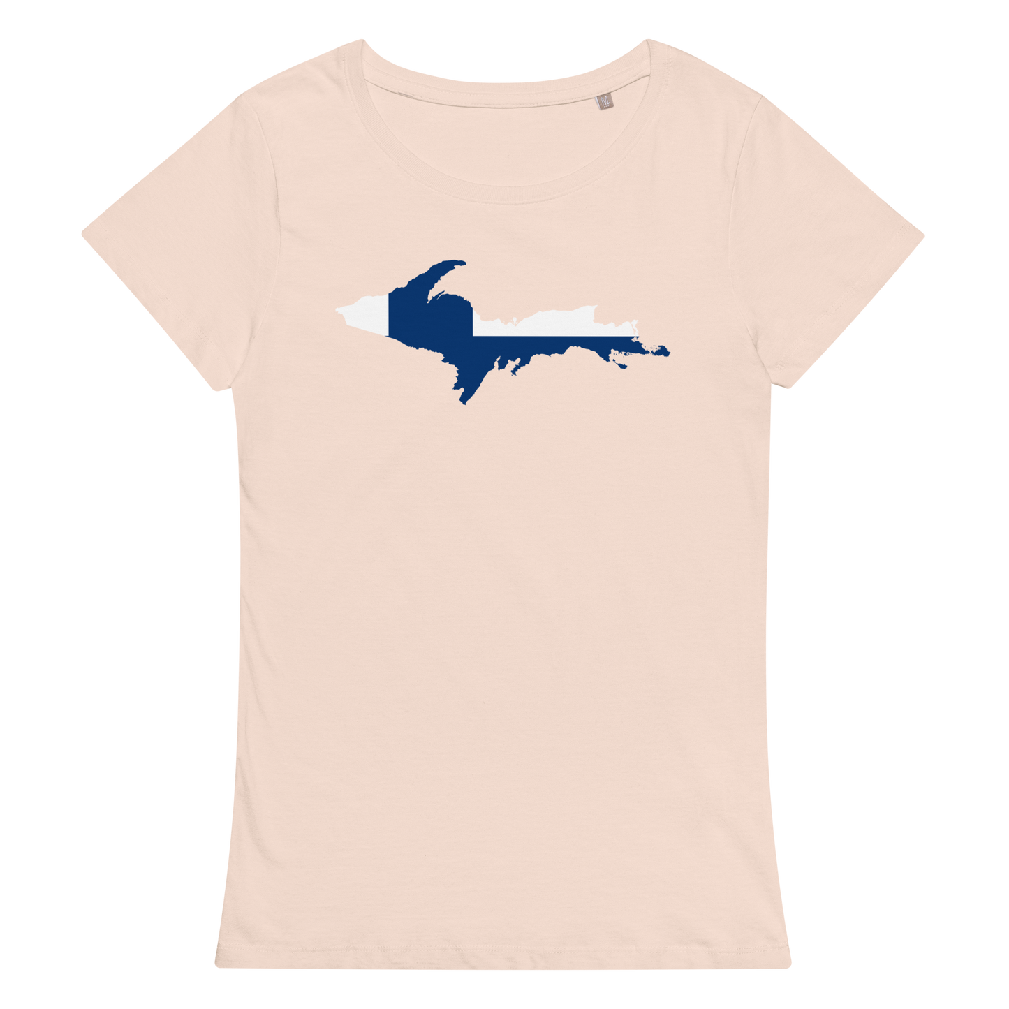 Michigan Upper Peninsula T-Shirt (w/ UP Finland Flag Outline) | Women's Organic
