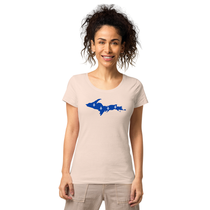 Michigan Upper Peninsula T-Shirt (w/ UP Quebec Flag Outline) | Women's Organic