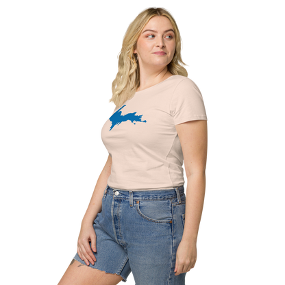 Michigan Upper Peninsula T-Shirt (w/ Azure UP Outline | Women's Organic