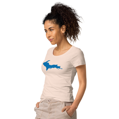 Michigan Upper Peninsula T-Shirt (w/ Azure UP Outline | Women's Organic