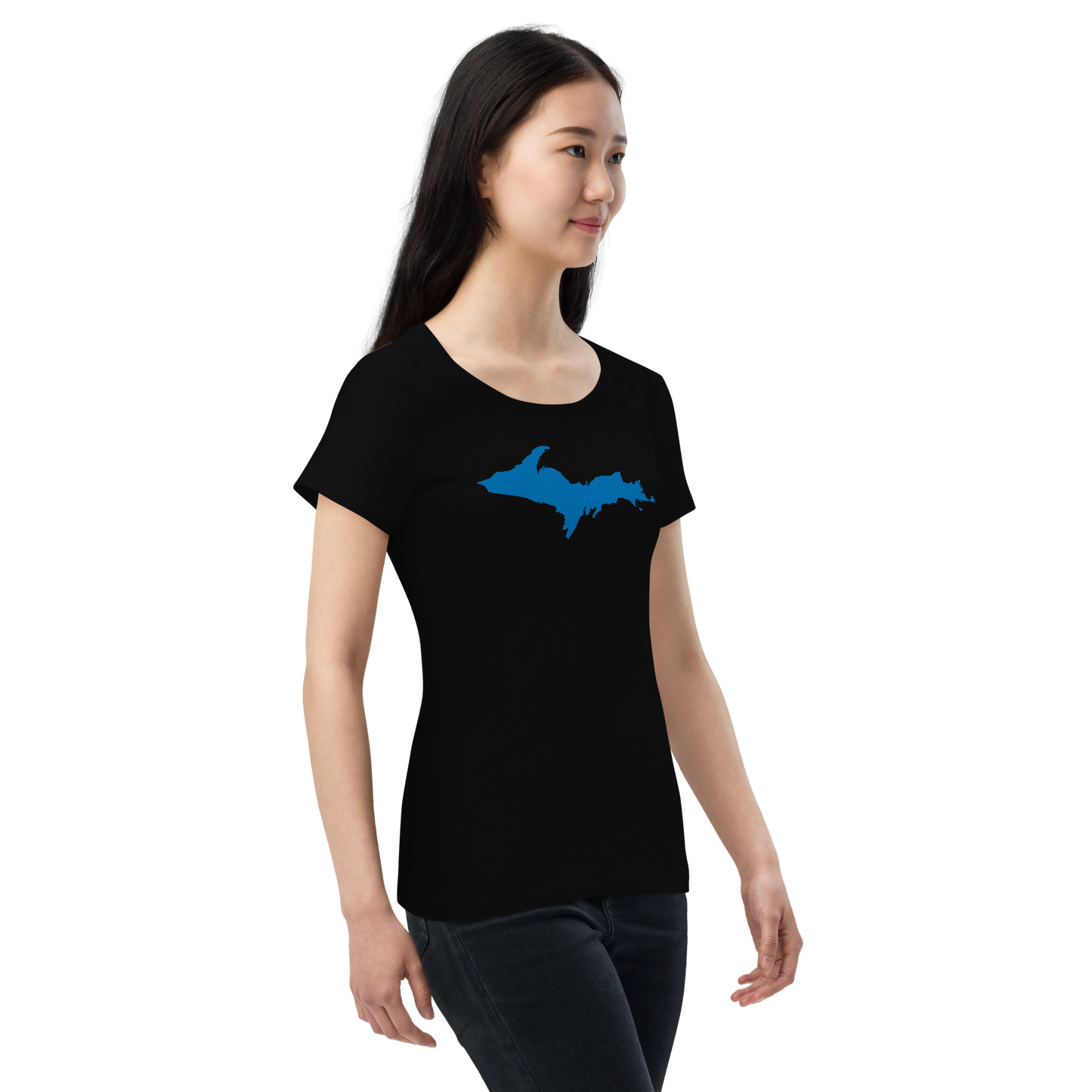 Michigan Upper Peninsula T-Shirt (w/ Azure UP Outline | Women's Organic