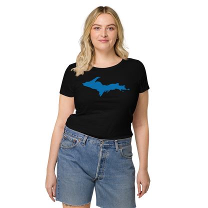 Michigan Upper Peninsula T-Shirt (w/ Azure UP Outline | Women's Organic