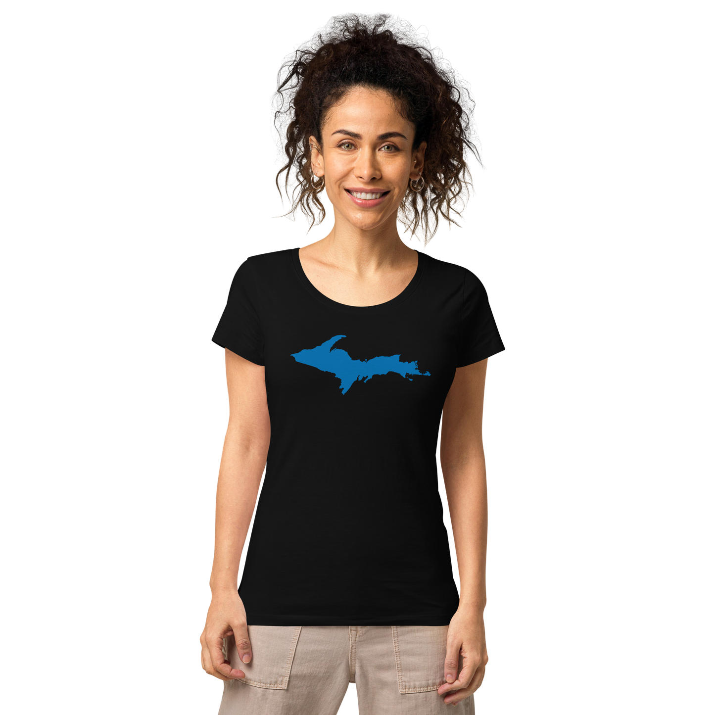 Michigan Upper Peninsula T-Shirt (w/ Azure UP Outline | Women's Organic