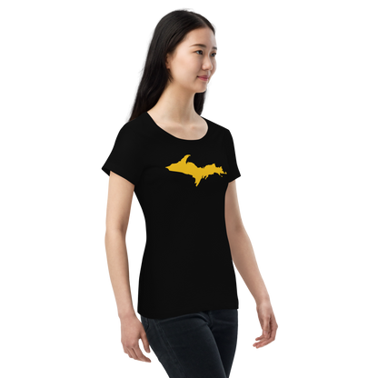 Michigan Upper Peninsula T-Shirt (w/ Gold UP Outline) | Women's Organic