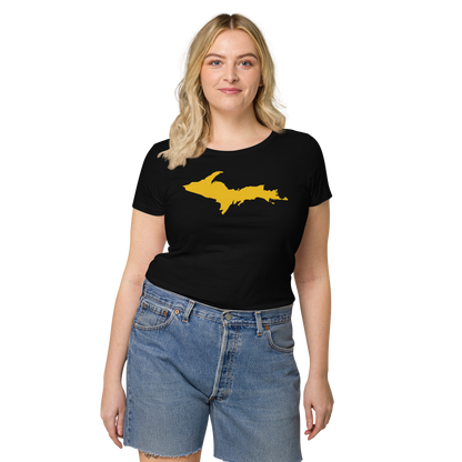 Michigan Upper Peninsula T-Shirt (w/ Gold UP Outline) | Women's Organic