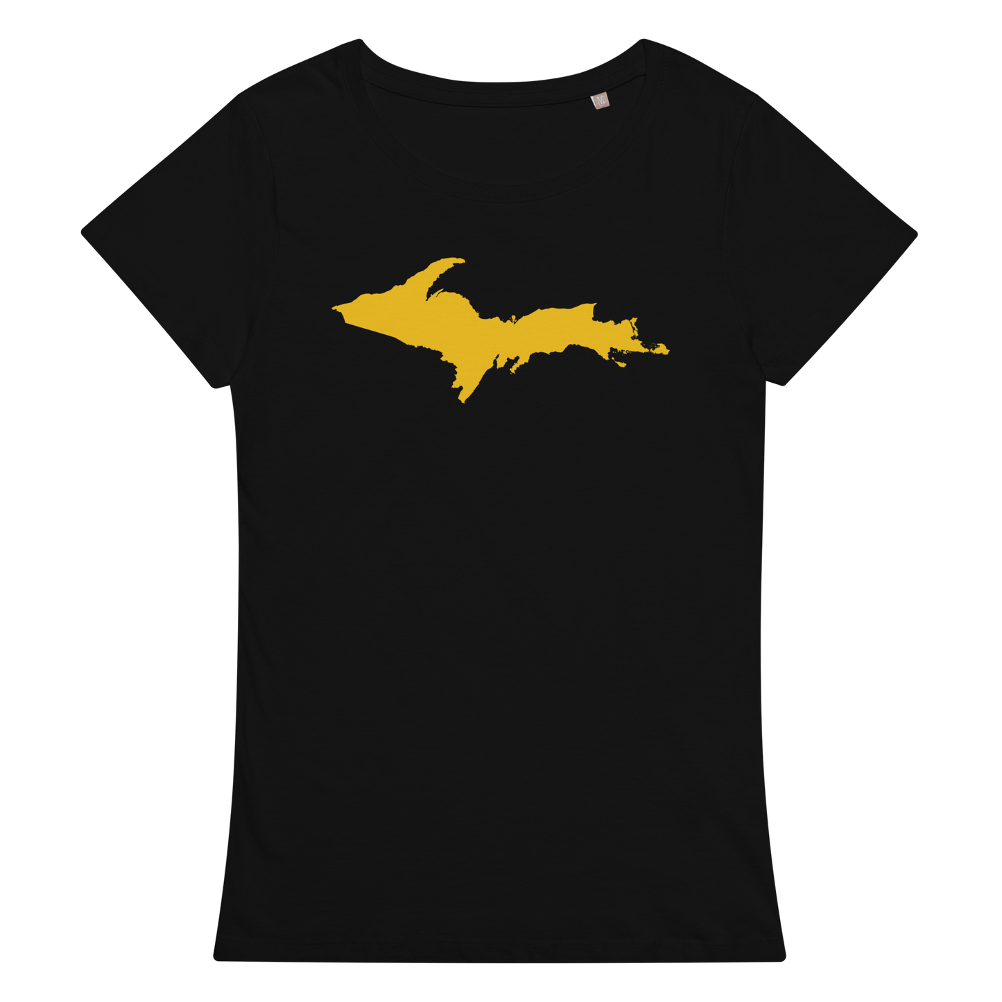 Michigan Upper Peninsula T-Shirt (w/ Gold UP Outline) | Women's Organic