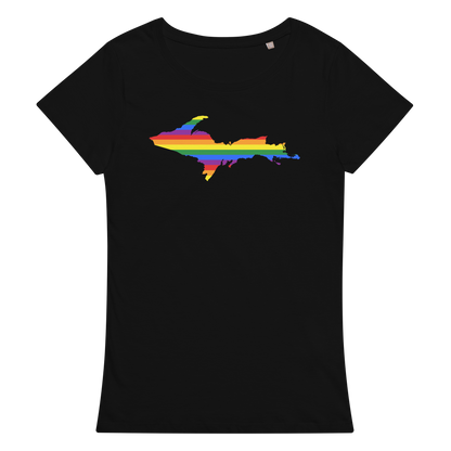 Michigan Upper Peninsula T-Shirt (w/ UP Pride Flag Outline) | Women's Organic