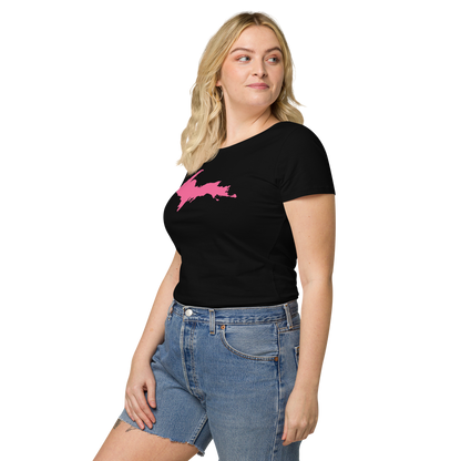 Michigan Upper Peninsula T-Shirt (w/ Pink UP Outline) | Women's Organic