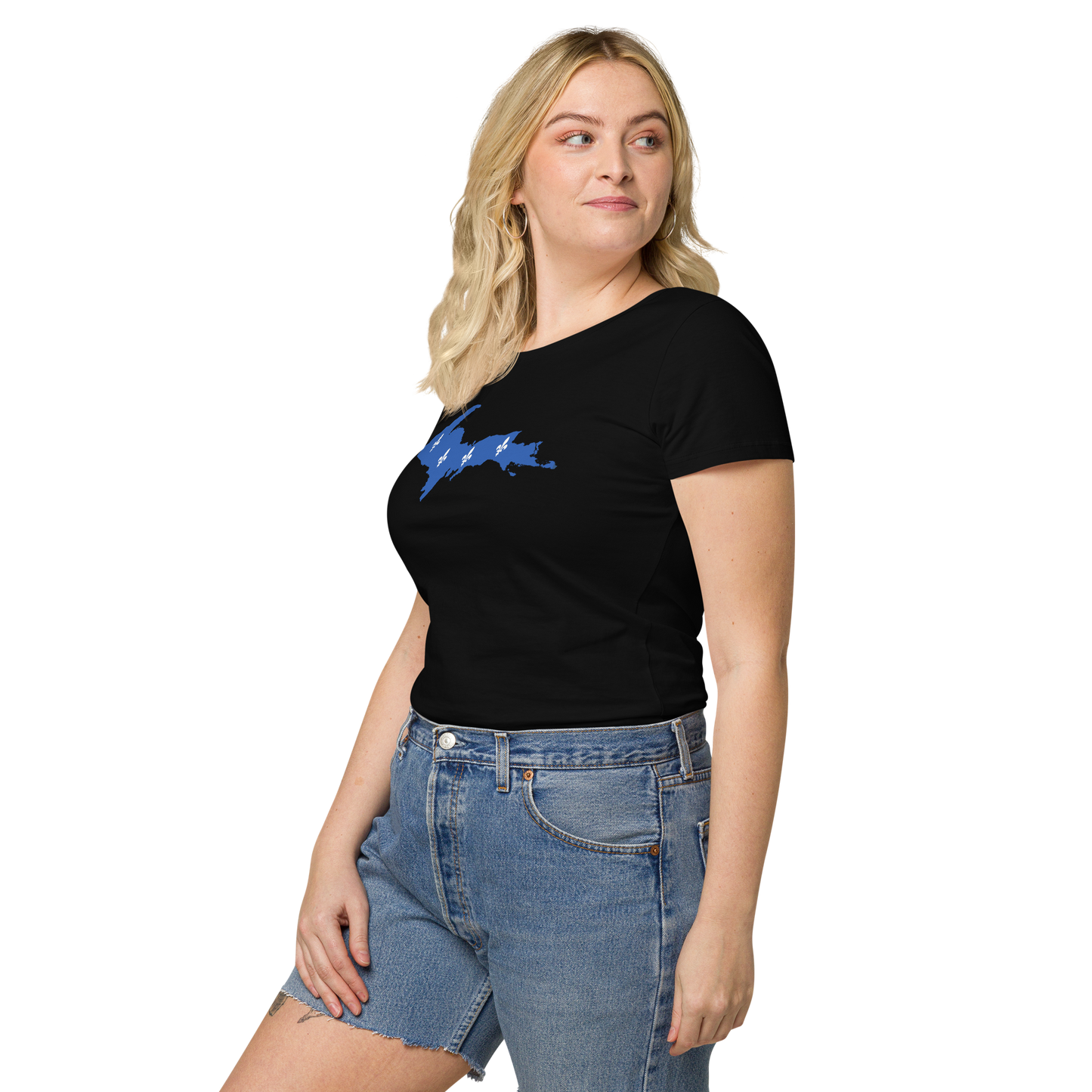 Michigan Upper Peninsula T-Shirt (w/ UP Quebec Flag Outline) | Women's Organic