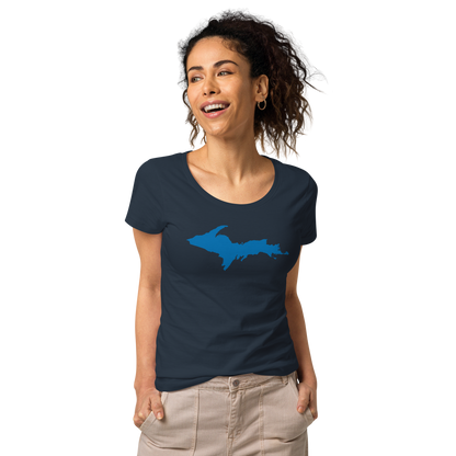 Michigan Upper Peninsula T-Shirt (w/ Azure UP Outline | Women's Organic