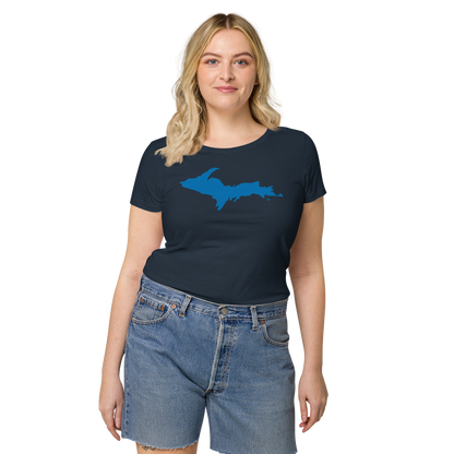 Michigan Upper Peninsula T-Shirt (w/ Azure UP Outline | Women's Organic