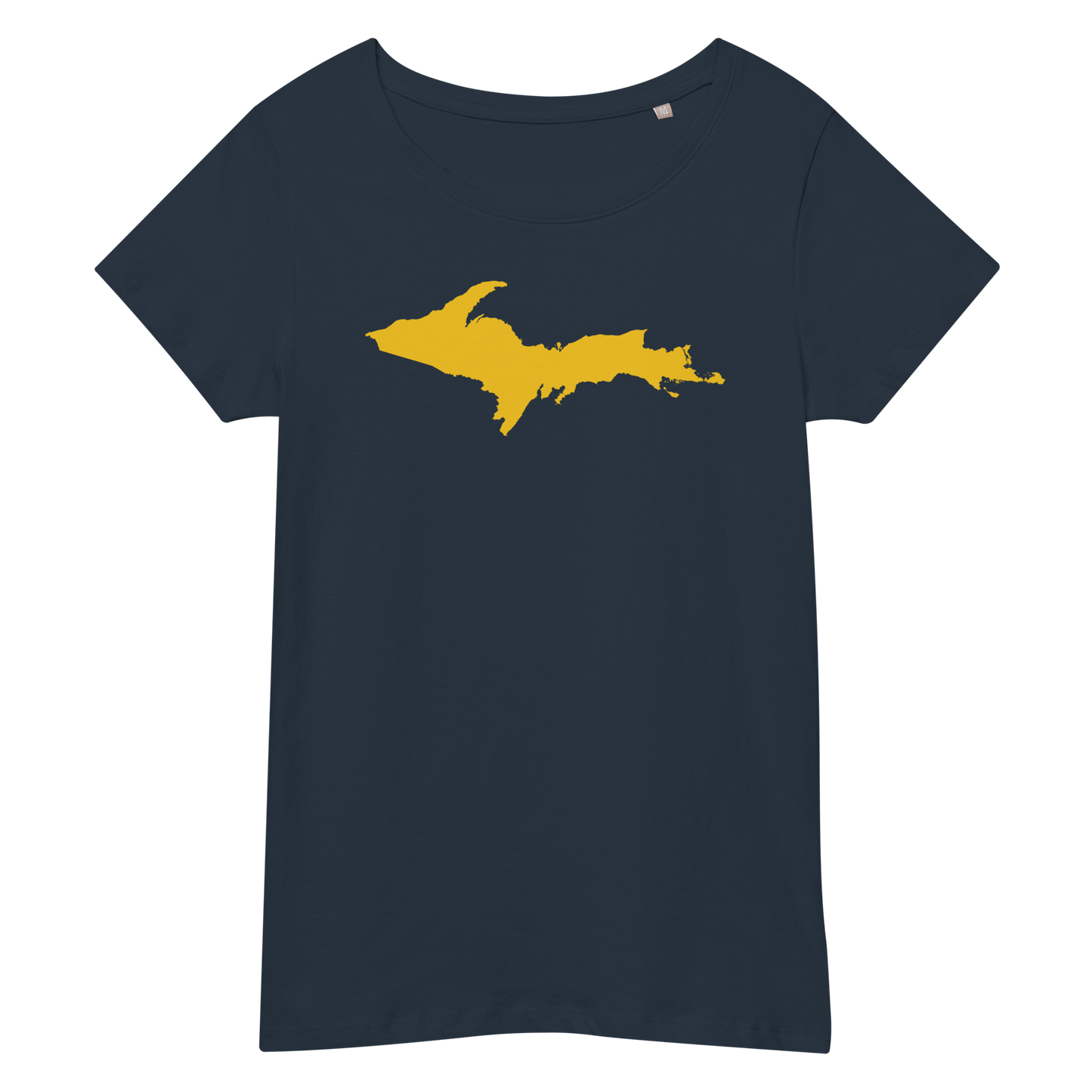 Michigan Upper Peninsula T-Shirt (w/ Gold UP Outline) | Women's Organic