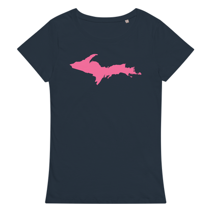 Michigan Upper Peninsula T-Shirt (w/ Pink UP Outline) | Women's Organic