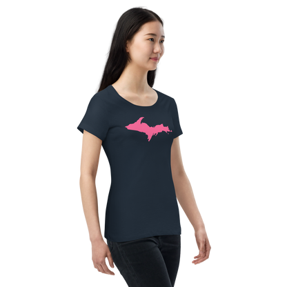 Michigan Upper Peninsula T-Shirt (w/ Pink UP Outline) | Women's Organic