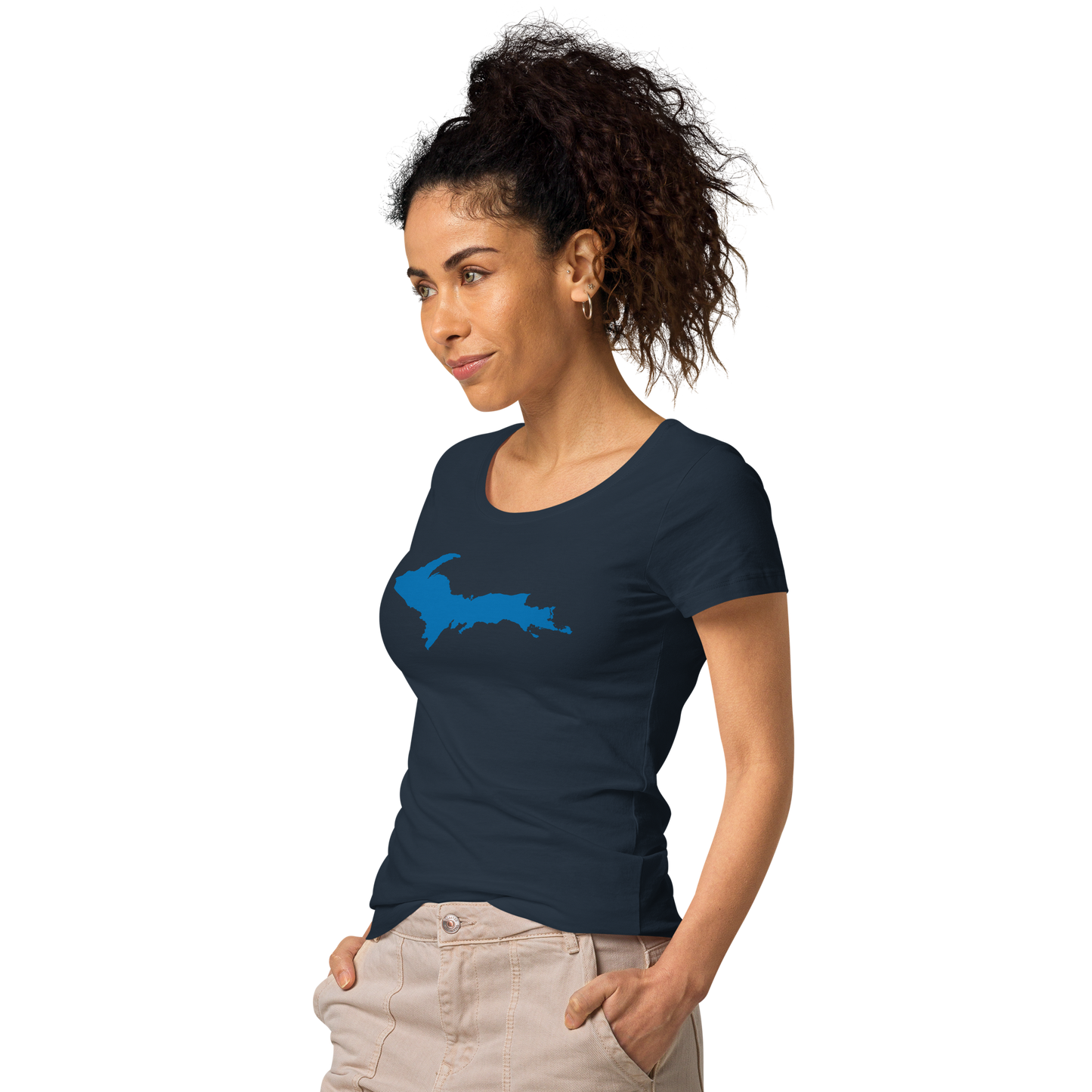 Michigan Upper Peninsula T-Shirt (w/ Azure UP Outline | Women's Organic