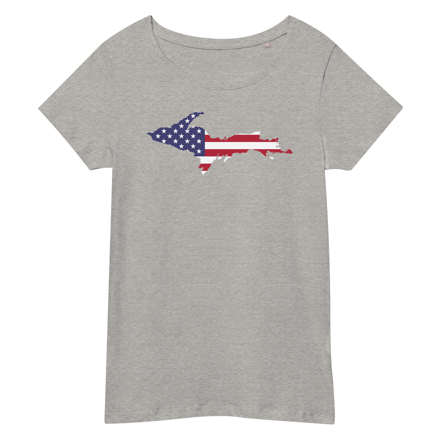 Michigan Upper Peninsula T-Shirt (w/ UP USA Flag Outline | Women's Organic