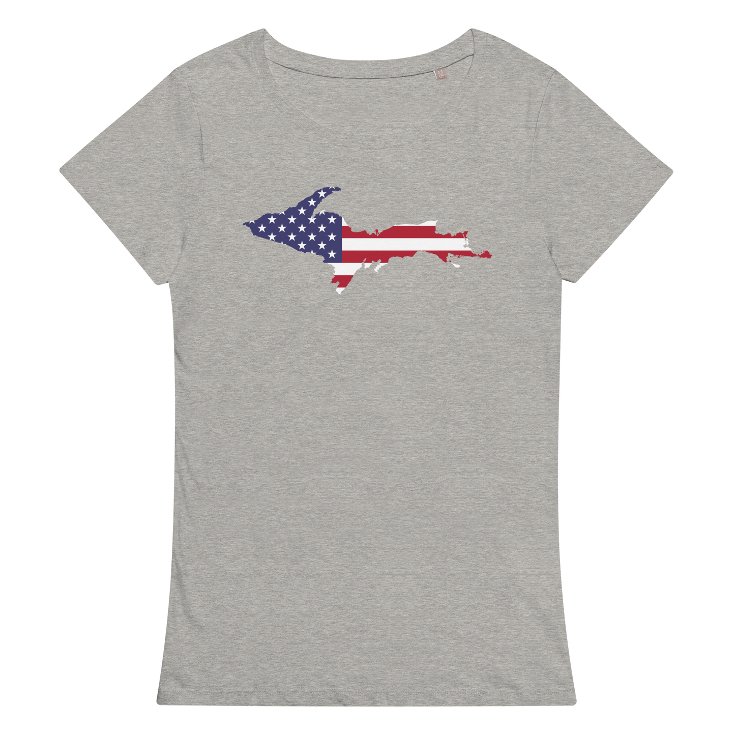 Michigan Upper Peninsula T-Shirt (w/ UP USA Flag Outline | Women's Organic